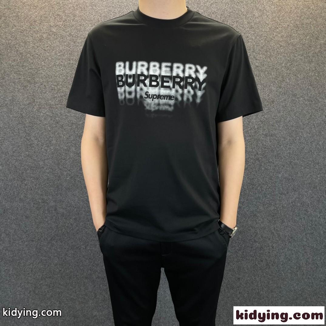 バーバリー 半袖Tシャツ コピー ベーシック クルーネックロゴプリント 快適 Tシャツ-1