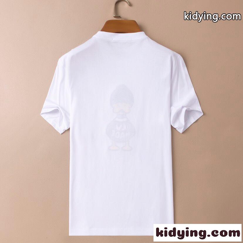ルイ・ヴィトン Tシャツ コピー 人気 カジュアル おしゃれ クールネック 半袖 Tシャツ 快適 ホワイト ブラック-3
