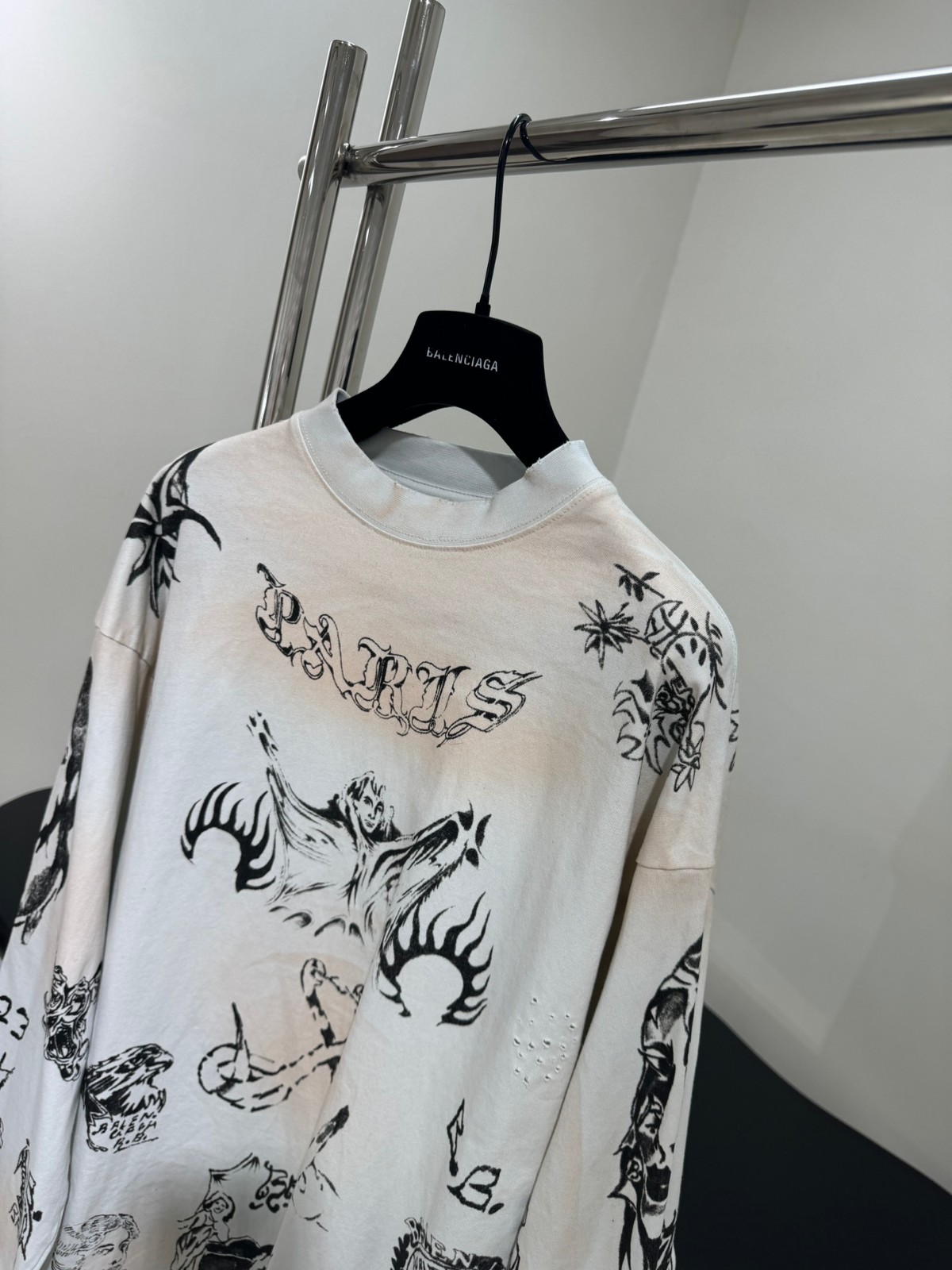 オーバーサイズ ロングスリーブTシャツ バレンシアガ 長袖Tシャツ コピー ユニセックス-4