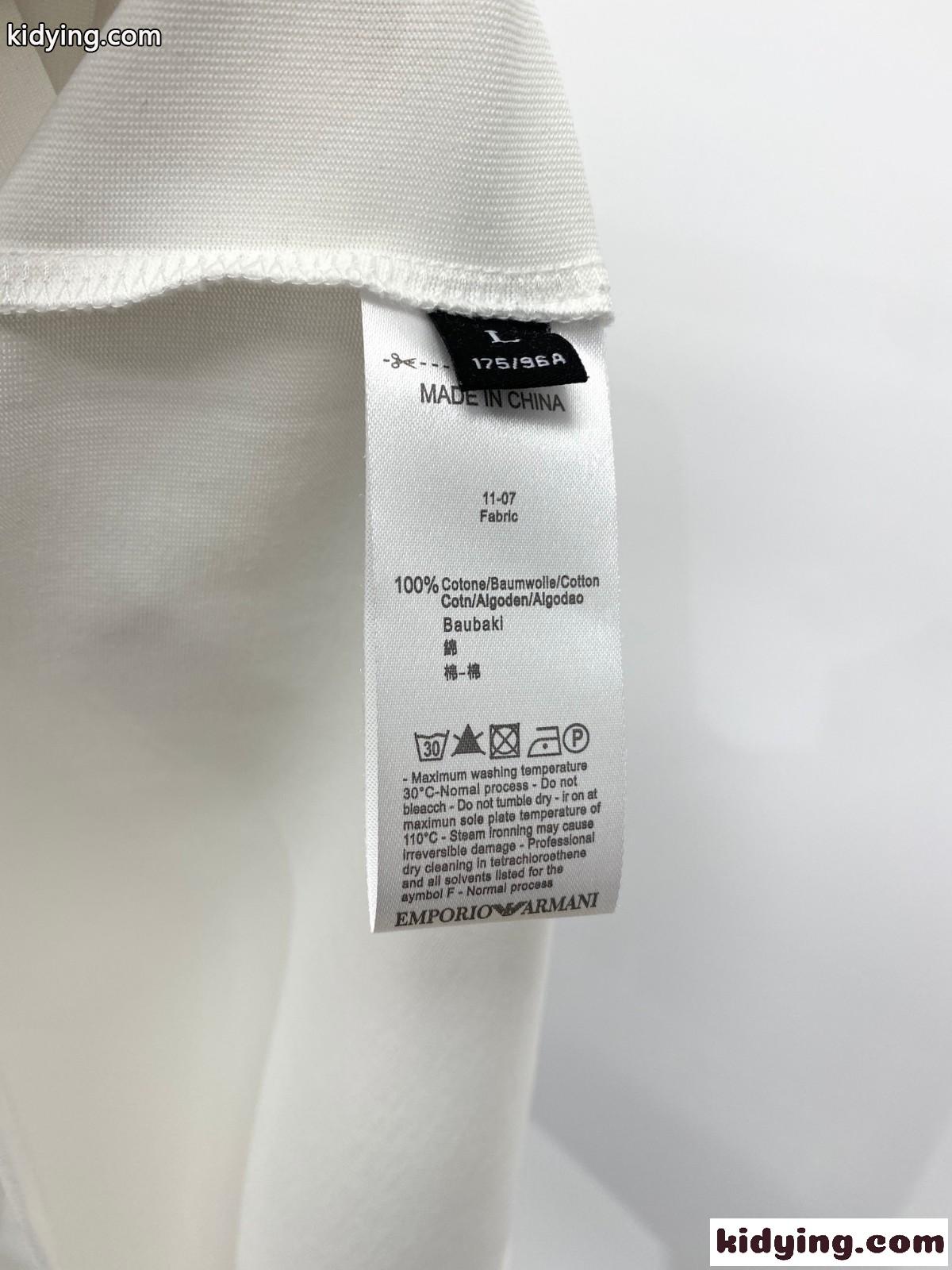 ベーシック ロゴプリント コットンTシャツ アルマーニ 半袖Tシャツ コピー ホワイト-2