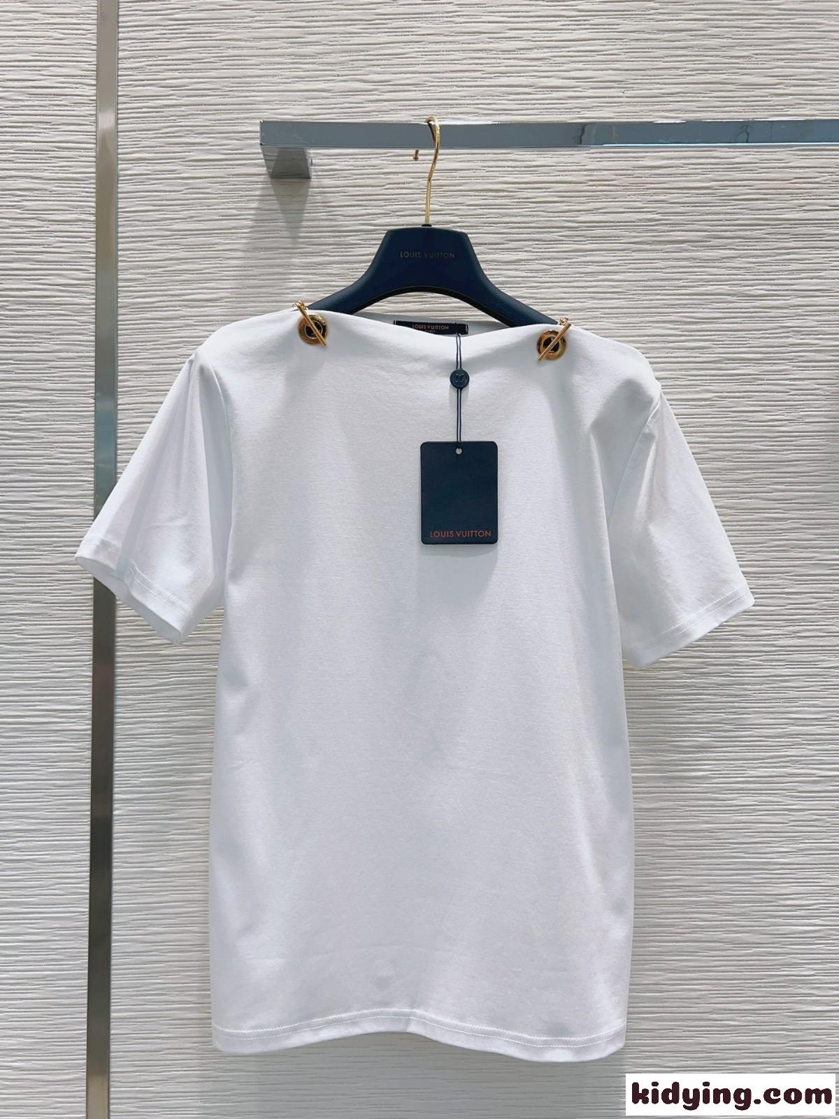洗練された チェーンショルダー 半袖Tシャツ ルイ・ヴィトン Tシャツ コピー レディース-1