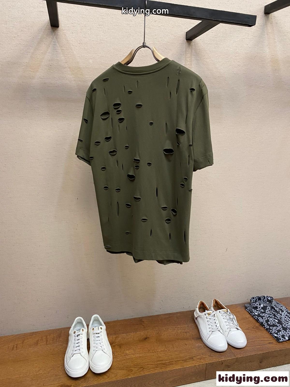 レイヤード ダメージ ロゴ コットンTシャツ ジバンシィ Tシャツ コピー 半袖-2