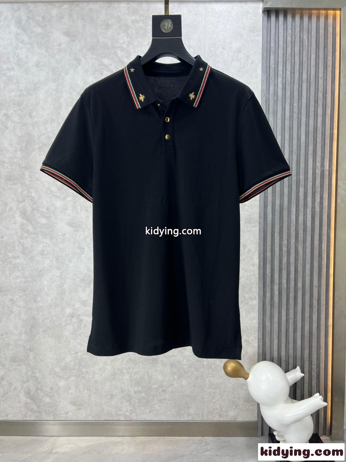 カジュアル 合わせやすい グッチ Tシャツ コピー 半袖 ポロシャツ ブラック-0