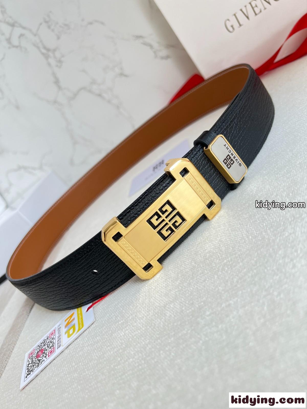 シンプル 合わせやすい レザーベルト ジバンシィ ベルト コピー 3.5cm-0