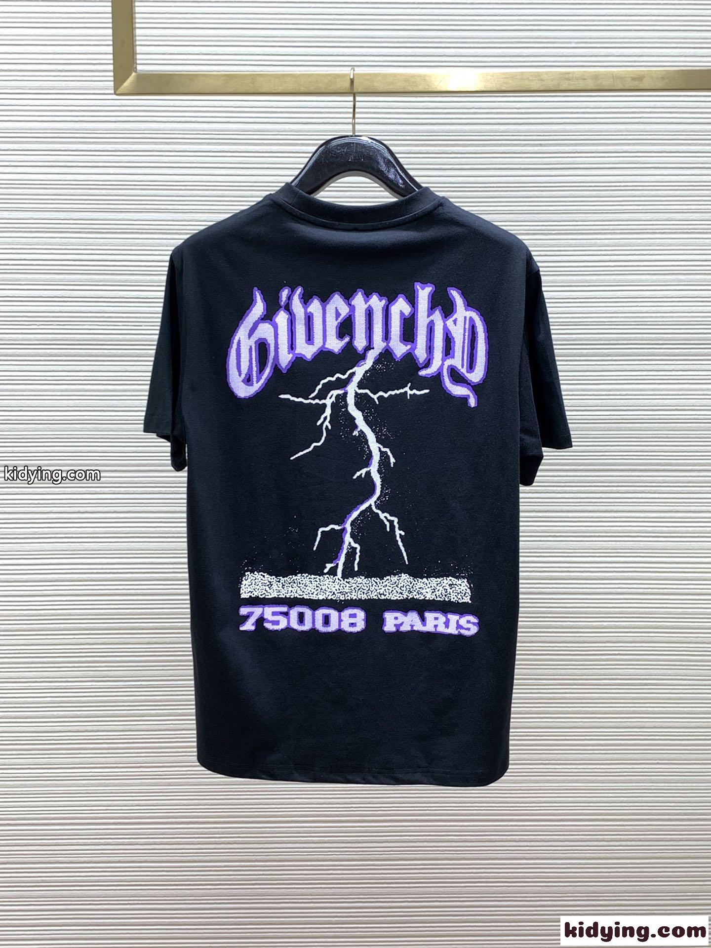 着心地いい コットン ジバンシィ Tシャツ 偽物 クルーネック 半袖Tシャツ ブラック-4