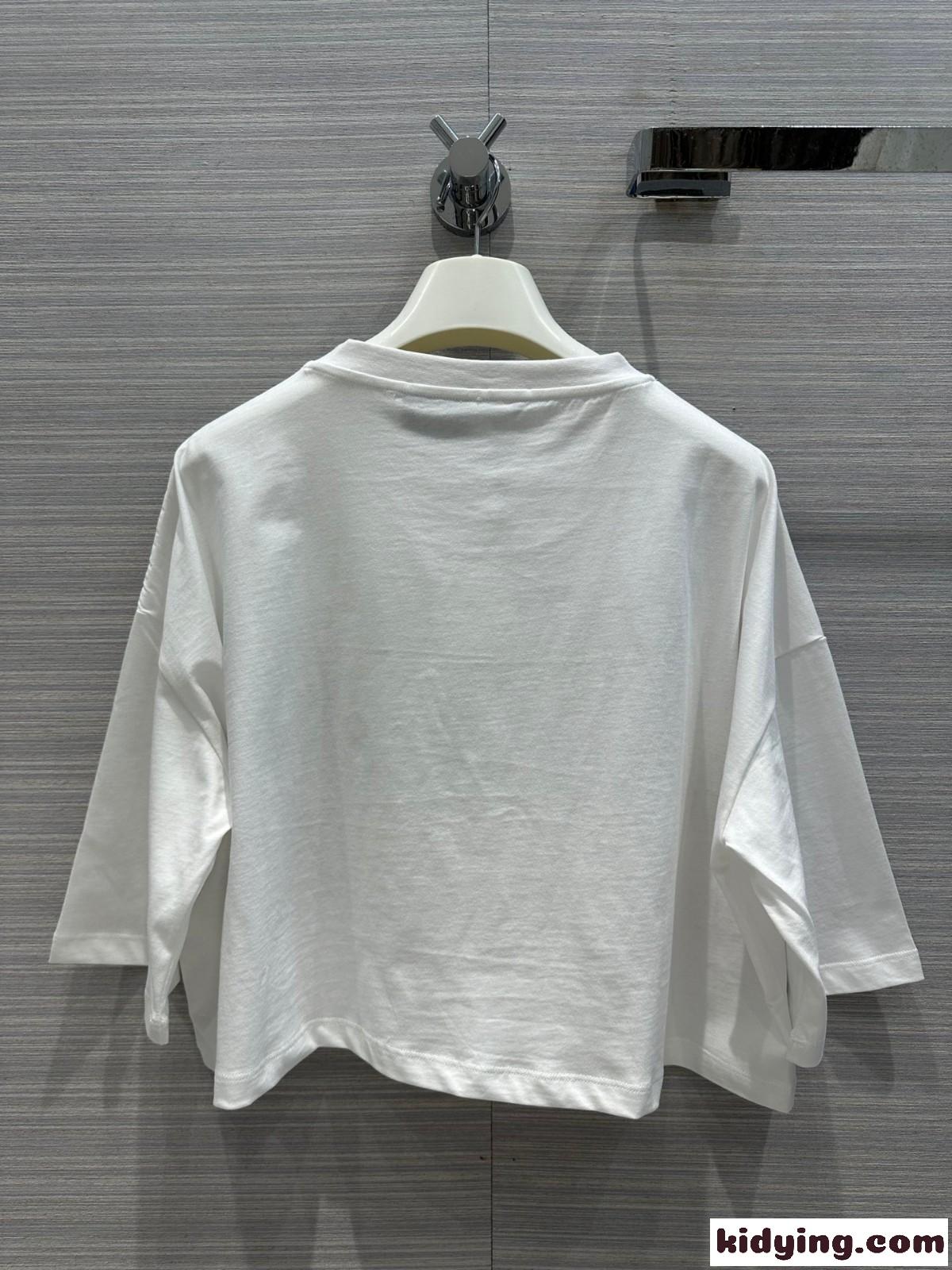 ロエベ ハット コットンTシャツ ロエベ Tシャツ コピー レディース クロップド丈-5