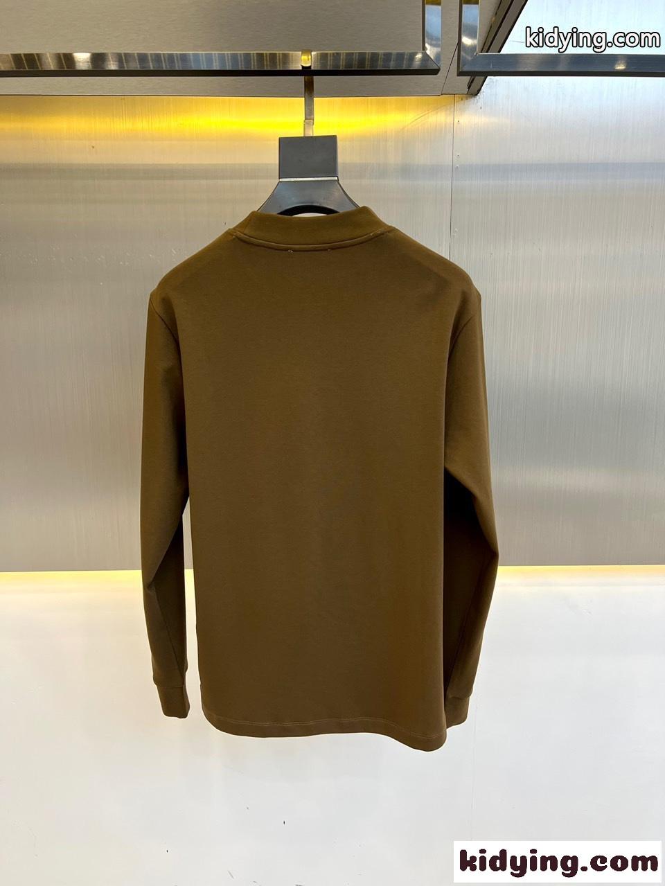 ベーシック メンズ 合わせやすい ヴェルサーチェ Tシャツ 偽物 長袖Tシャツ カーキ-4