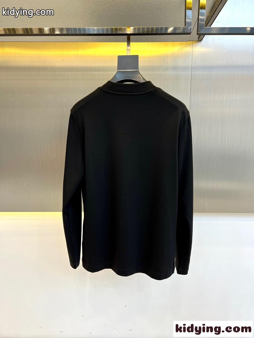 シンプル 上品 ロゴ入り 長袖Tシャツ バーバリー 長袖Tシャツ 偽物 ブラック-4