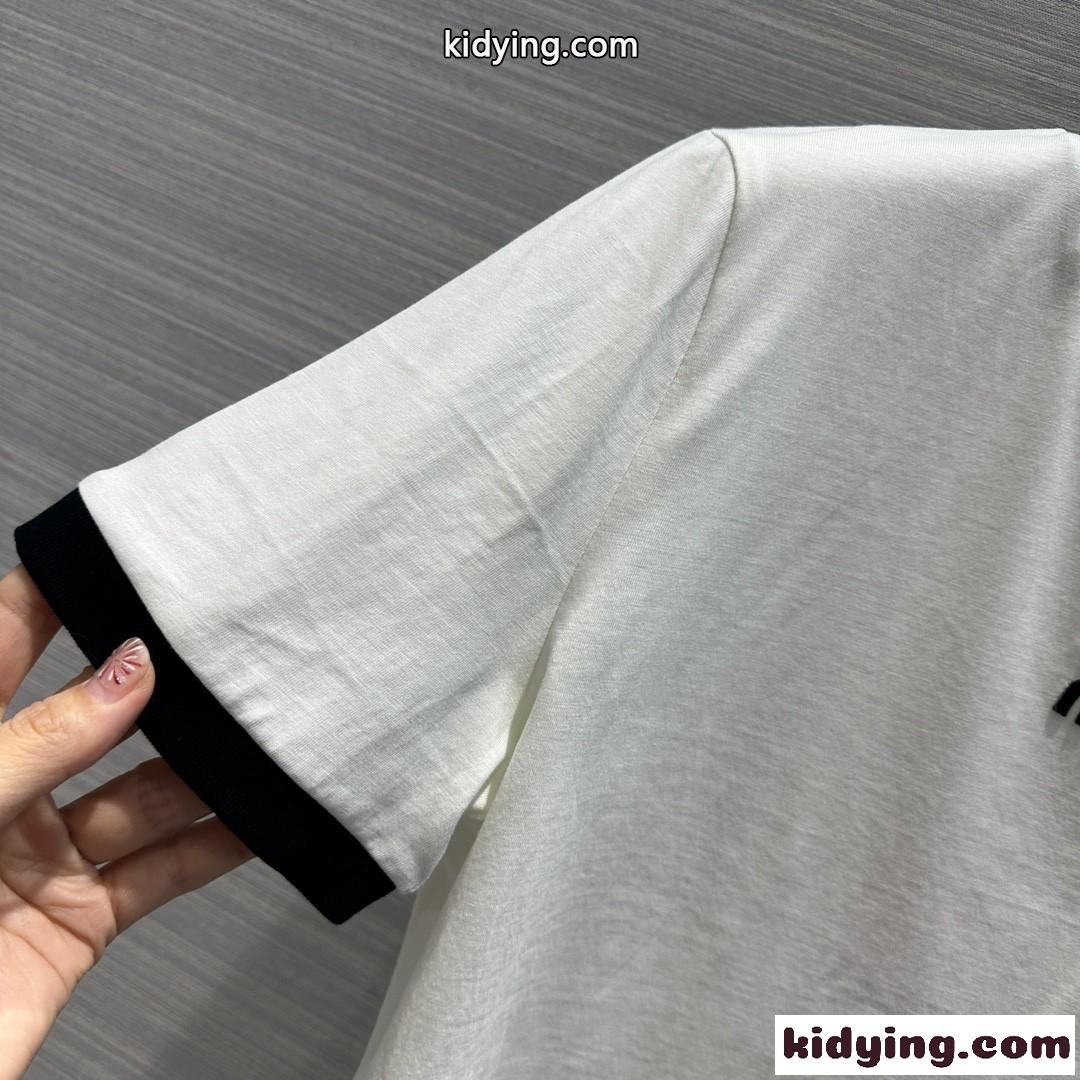 人気 ロゴ コットン 半袖Tシャツ ミュウミュウ Tシャツ コピー ホワイト-0