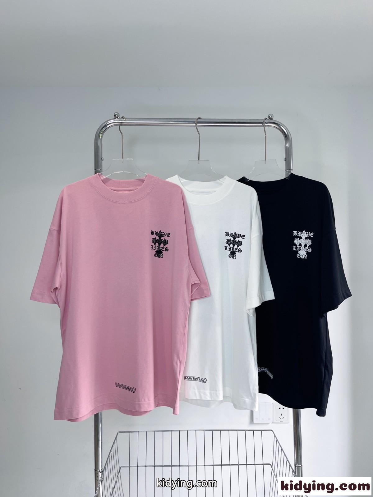 おしゃれ トレンド ビッグシルエット クロムハーツ 半袖Tシャツ コピー ロゴ 定番 合わせやすい-3