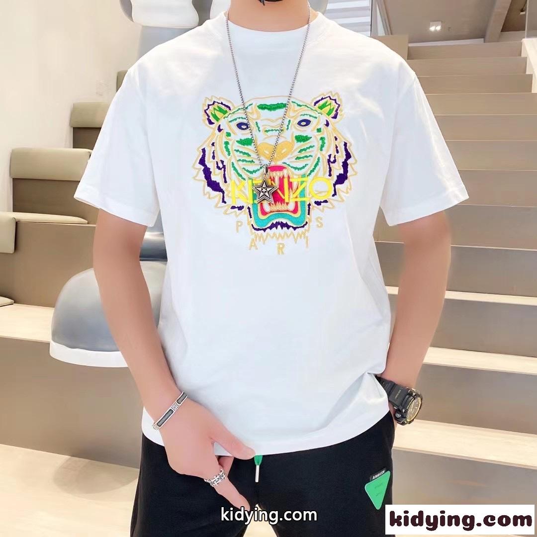 人気 カジュアル タイガー 刺繍入り コットン 快適 ケンゾー tシャツ メンズ コピー レディース 半袖 合わせやすい-0