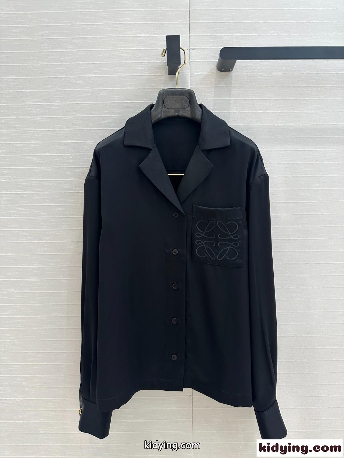 洗練された パジャマ ブラウス ロエベ シャツ コピー レディース トップス ブラック-0