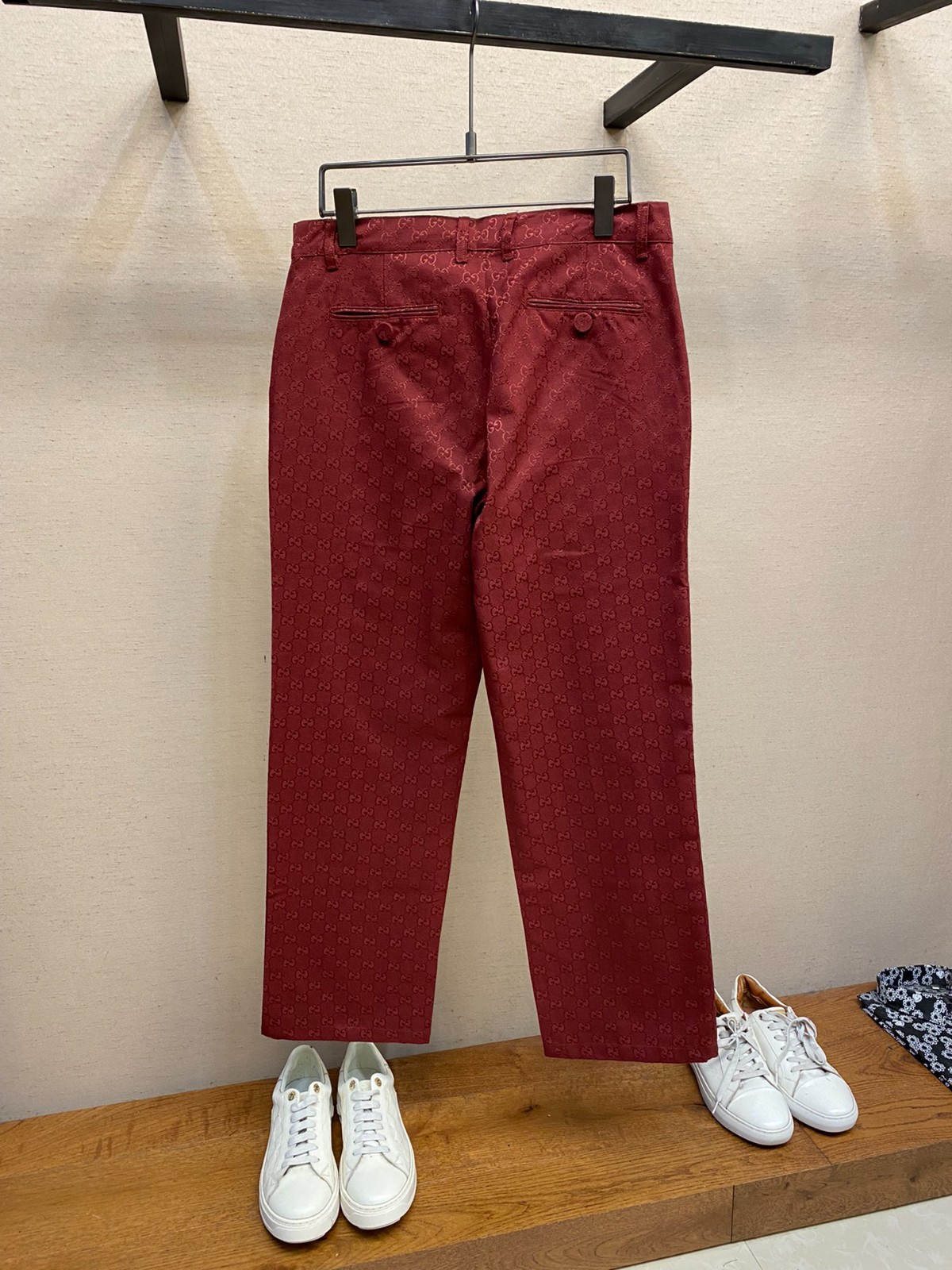 高級感 GGキャンバス ストレートパンツ グッチ パンツ コピー レッド-2