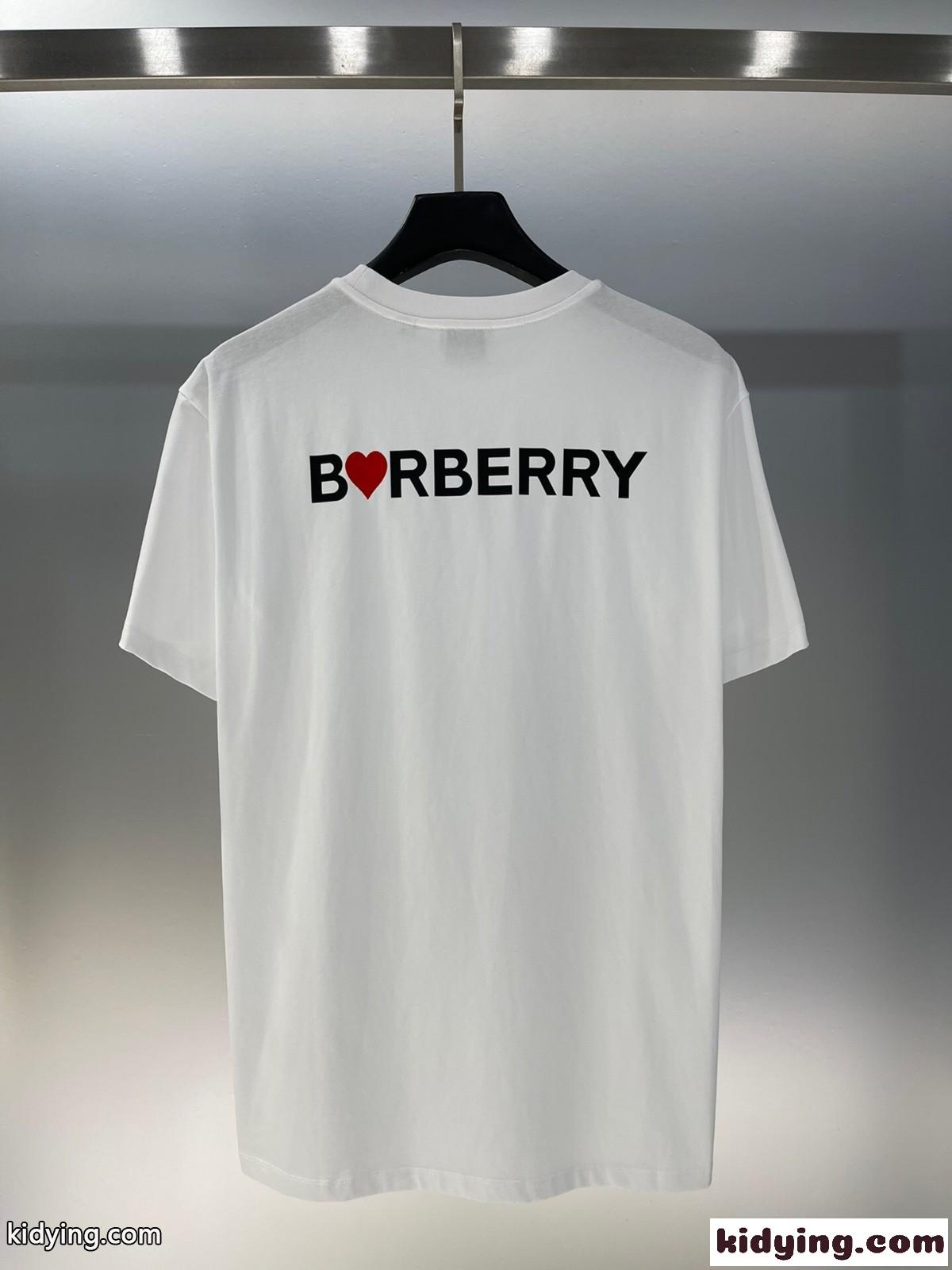 ハートEKD コットンTシャツ バーバリー Tシャツ コピー 半袖 クルーネック-4
