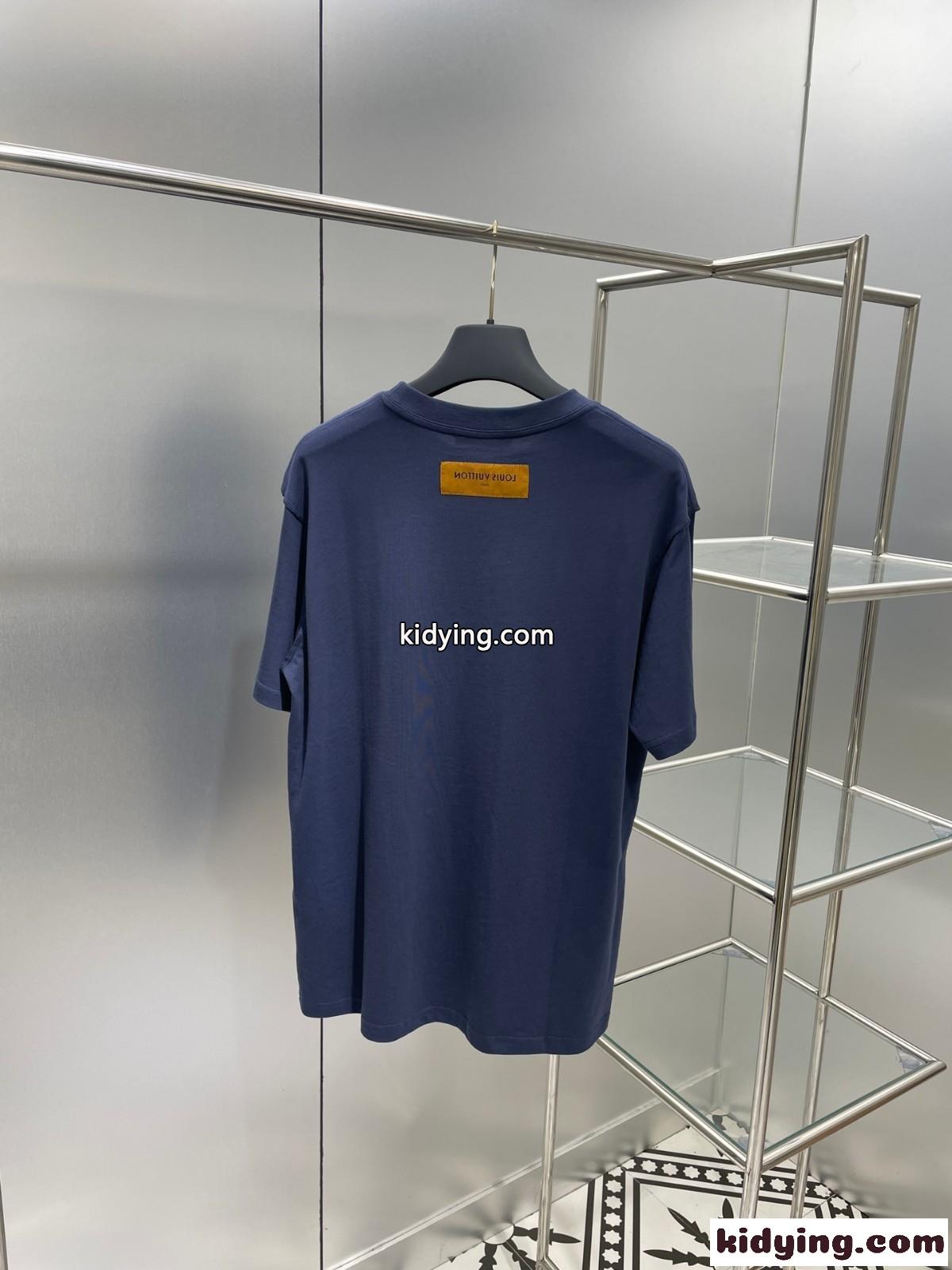 シンプル おしゃれ ロゴ 刺繍 ゆったり 人気 ルイ・ヴィトン Tシャツ コピー 春夏 半袖 トップス カジュアル-0