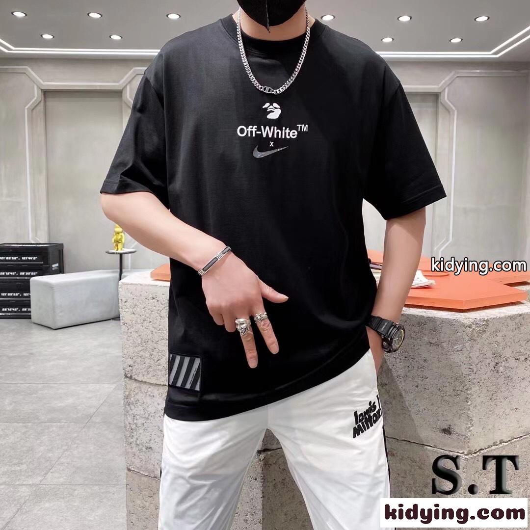 Off-White X Nike コットン 快適 カジュアル ストリート系 オフホワイト tシャツ コピー 春夏 半袖 トップス-0