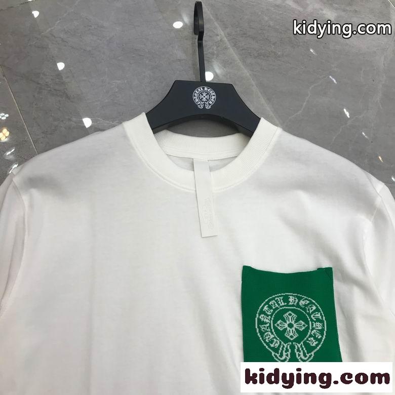 合わせやすい 人気 オシャレ 柔らかい 着心地いい カジュアル クルーネック ロゴ クロムハーツ 半袖Tシャツ コピー-4