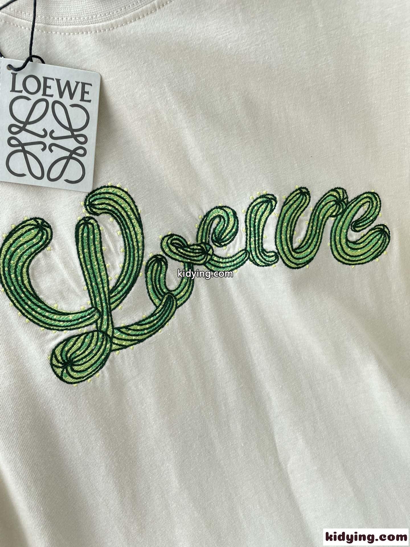 人気 ゆったり ロゴ 刺繍 クルーネック ロエベ tシャツ コピー 半袖 体型カバー 半袖 トップス-1