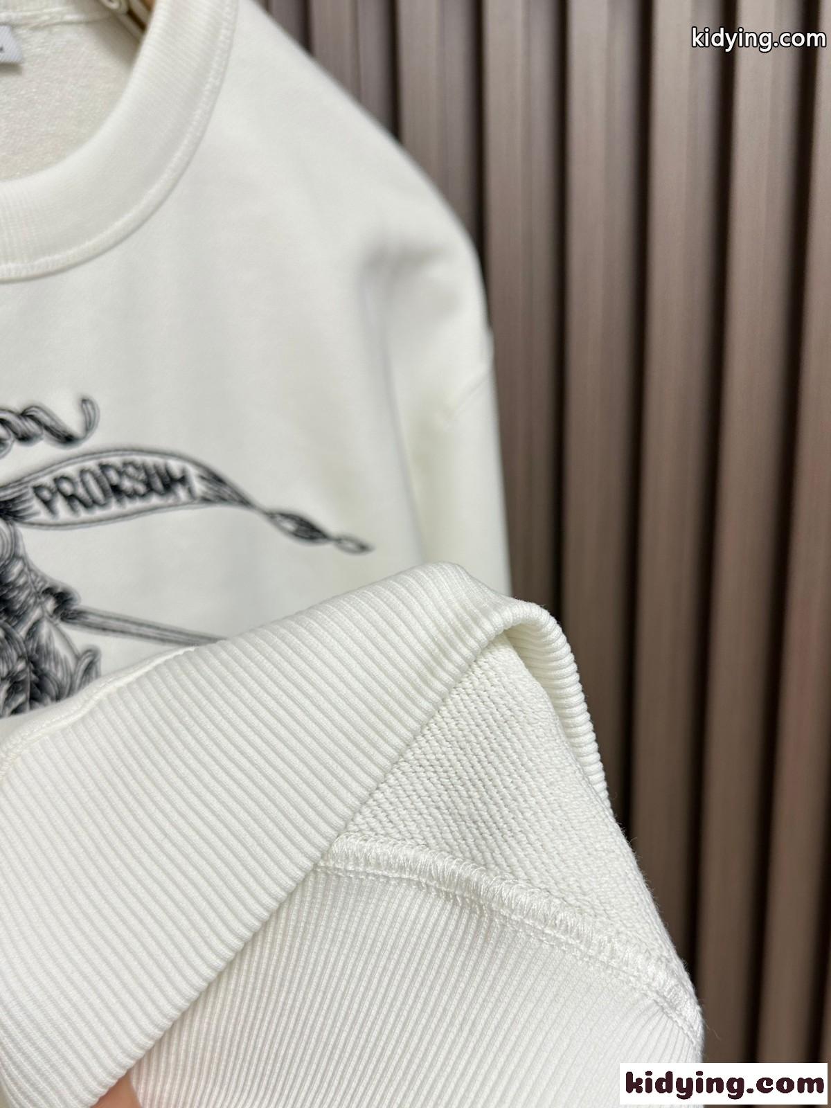 エンブロイダリーEKD コットンスウェットシャツ バーバリー Tシャツ コピー-4