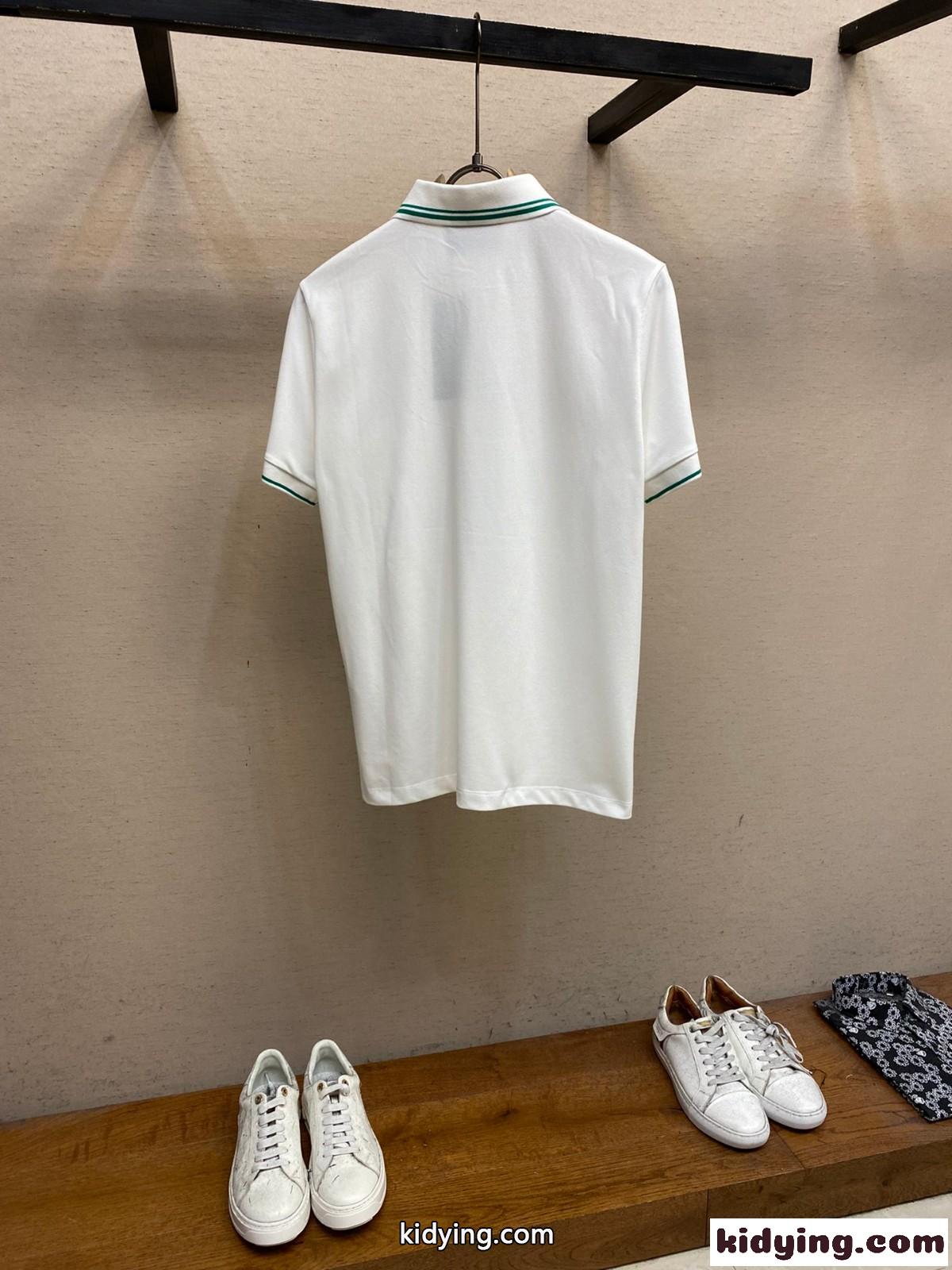 グッチ 半袖Tシャツ コピー ウェブ＆インターロッキングG コットン ポロシャツ ホワイト-1