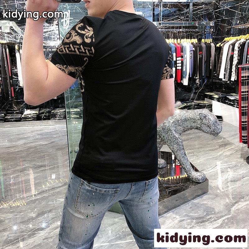 注目される かっこいい ストリート クルーネック ヴェルサーチェ 半袖Tシャツ コピー メンズ トップス 春夏-2