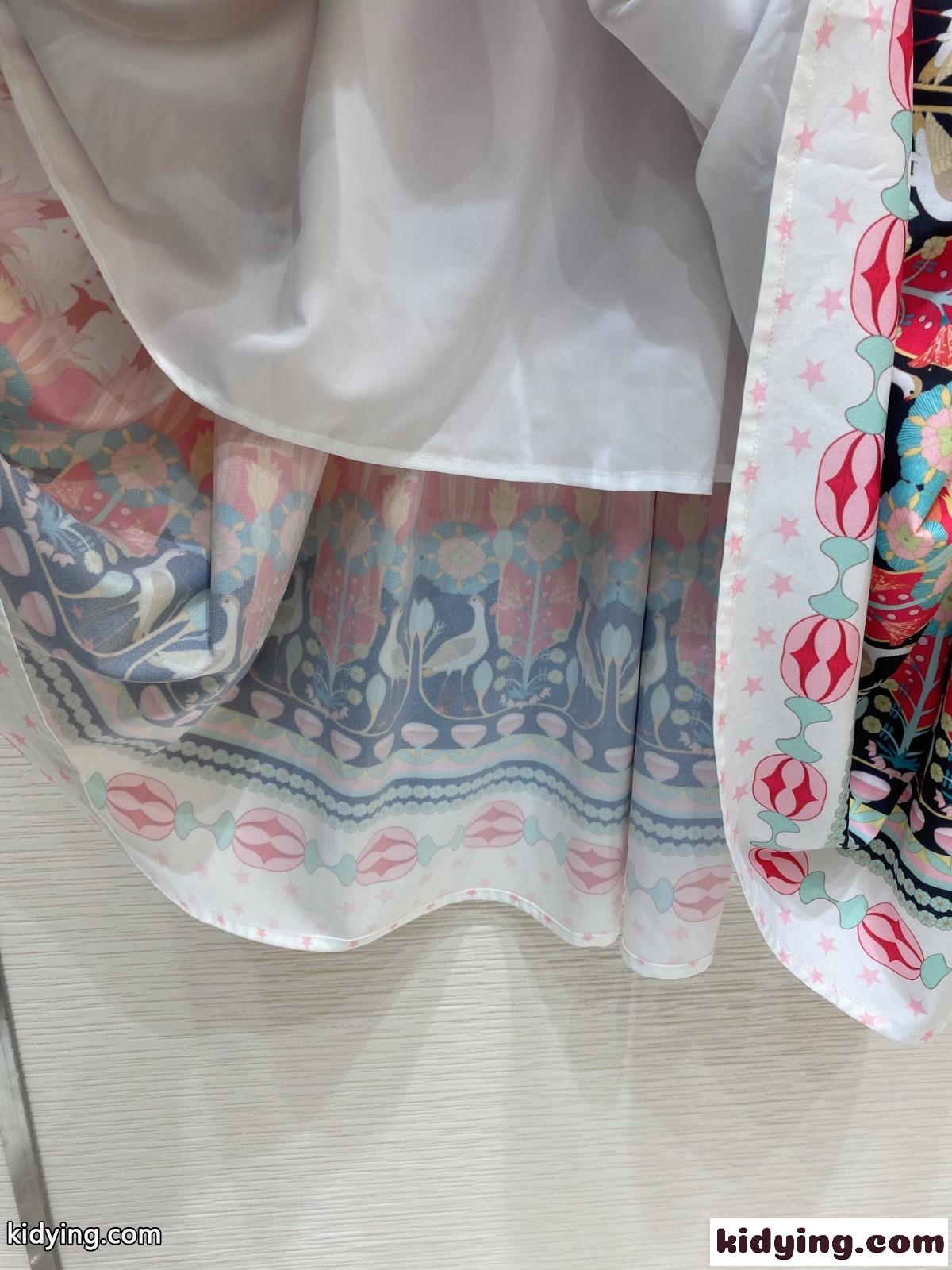 大人 おしゃれ 上品 シャツワンピース ドルチェ&ガッバーナ ドレス コピー プリント ロングワンピース 柔らかい 春夏 長袖-3