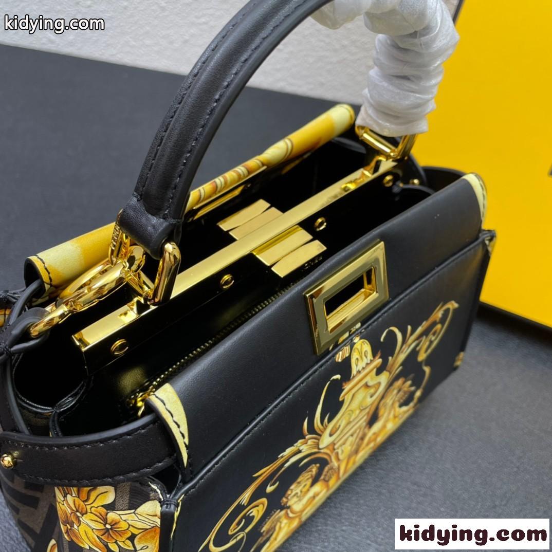 FENDI × VERSACE フェンダーチェ フェンディ バッグ 人気 コピー レディース エレガント プリント ハンドバッグ-3