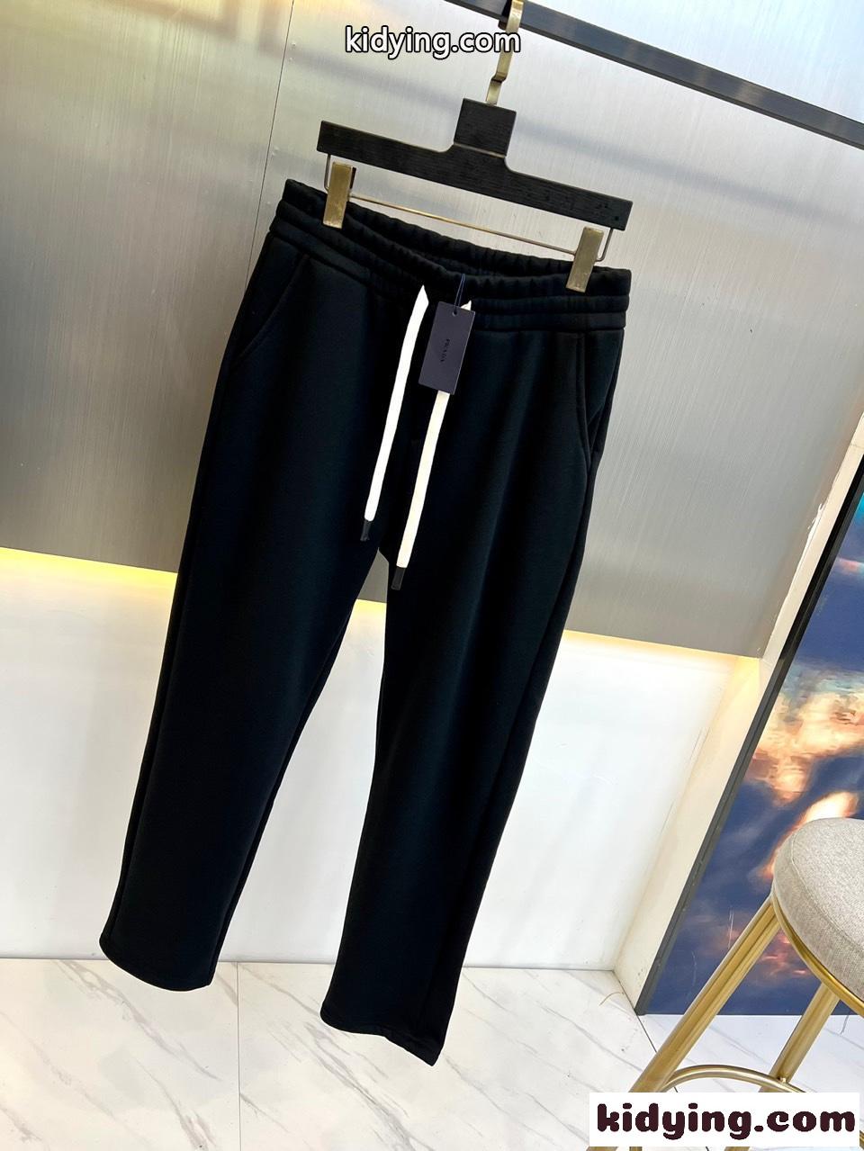スウェットシャツ×スウェットパンツ 裏起毛 プラダ セットアップ 偽物 上下セット グレー-4
