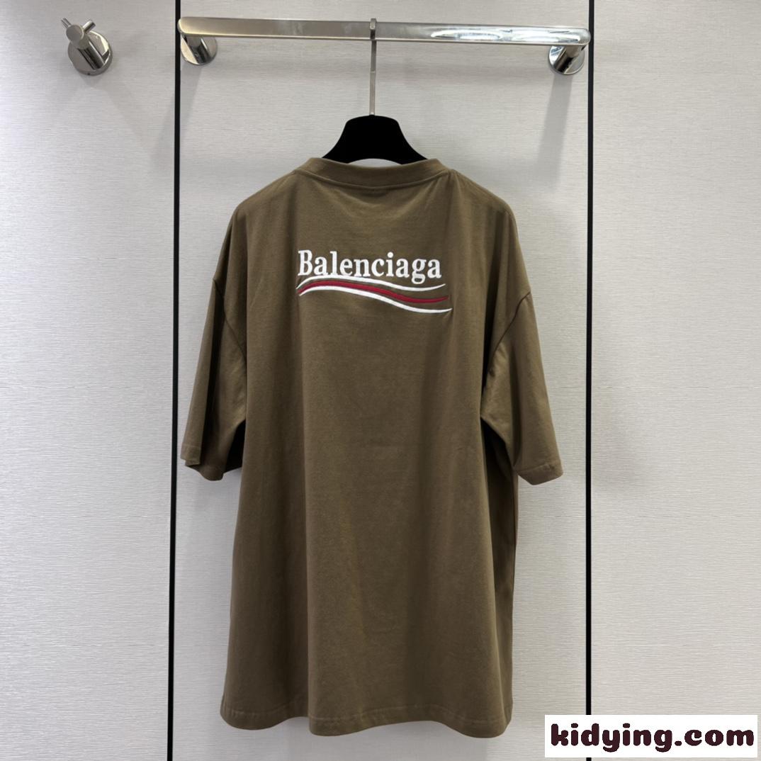 バレンシアガ Tシャツ コピー オーバーサイズ 体型カバー ユニセックス ロゴ コットン-2