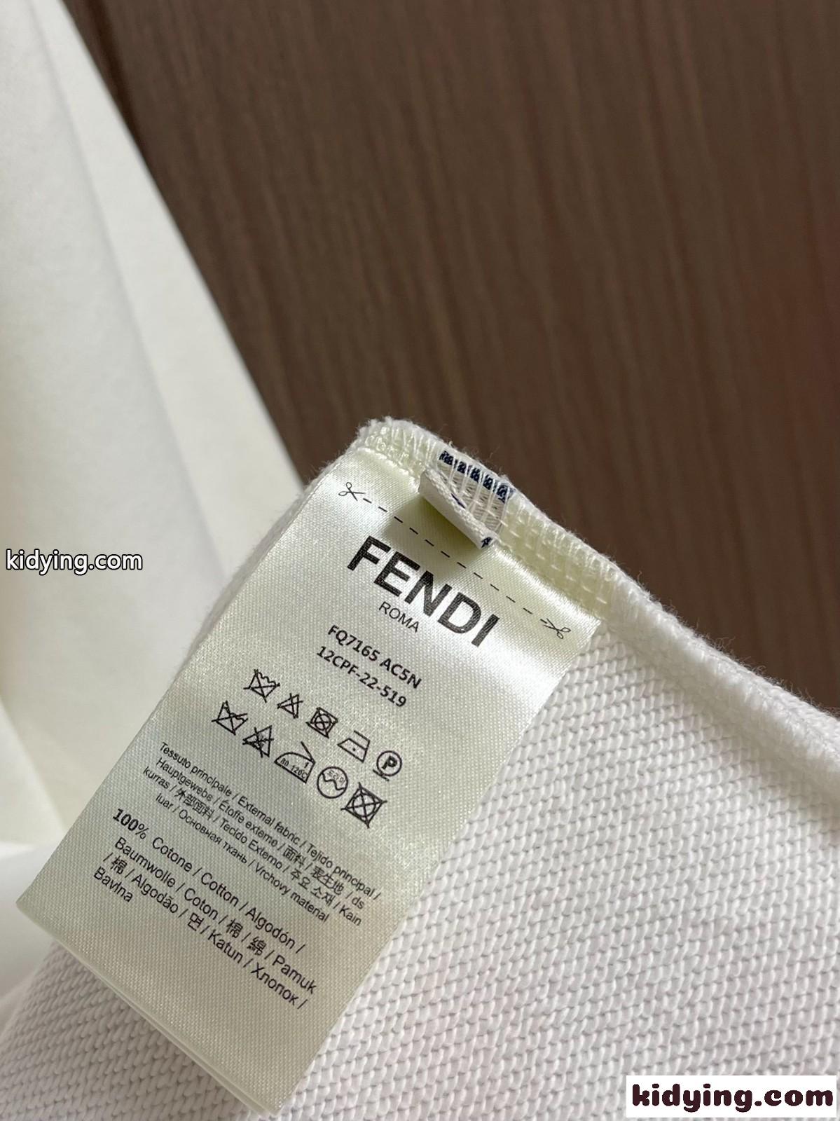 定番 ロゴ入り コットン スウェットシャツ フェンディ Tシャツ コピー クルーネック-3