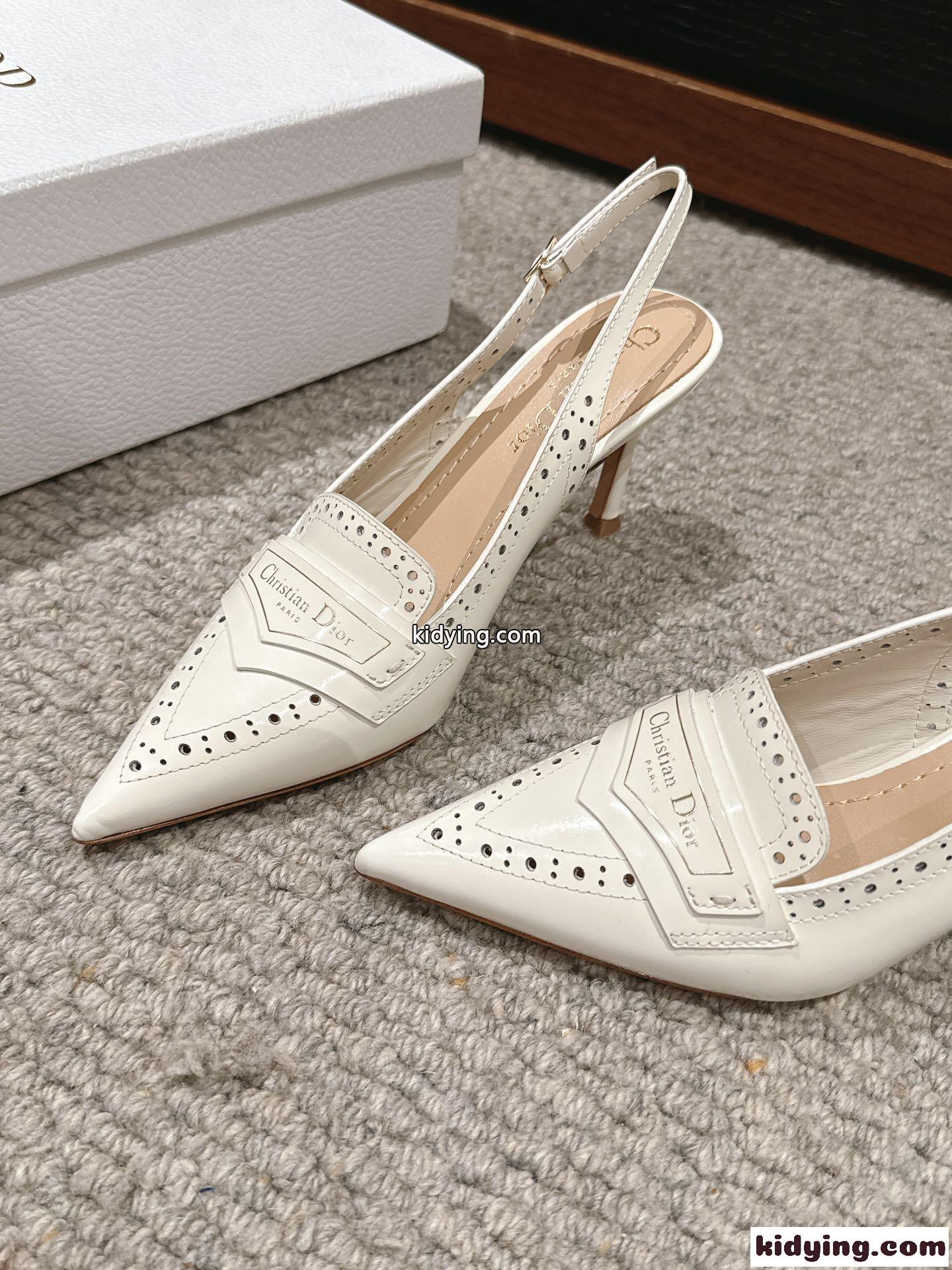 24SS&Dior Boy スリングバックパンプス クリスチャン・ディオール パンプス コピー ホワイト-4