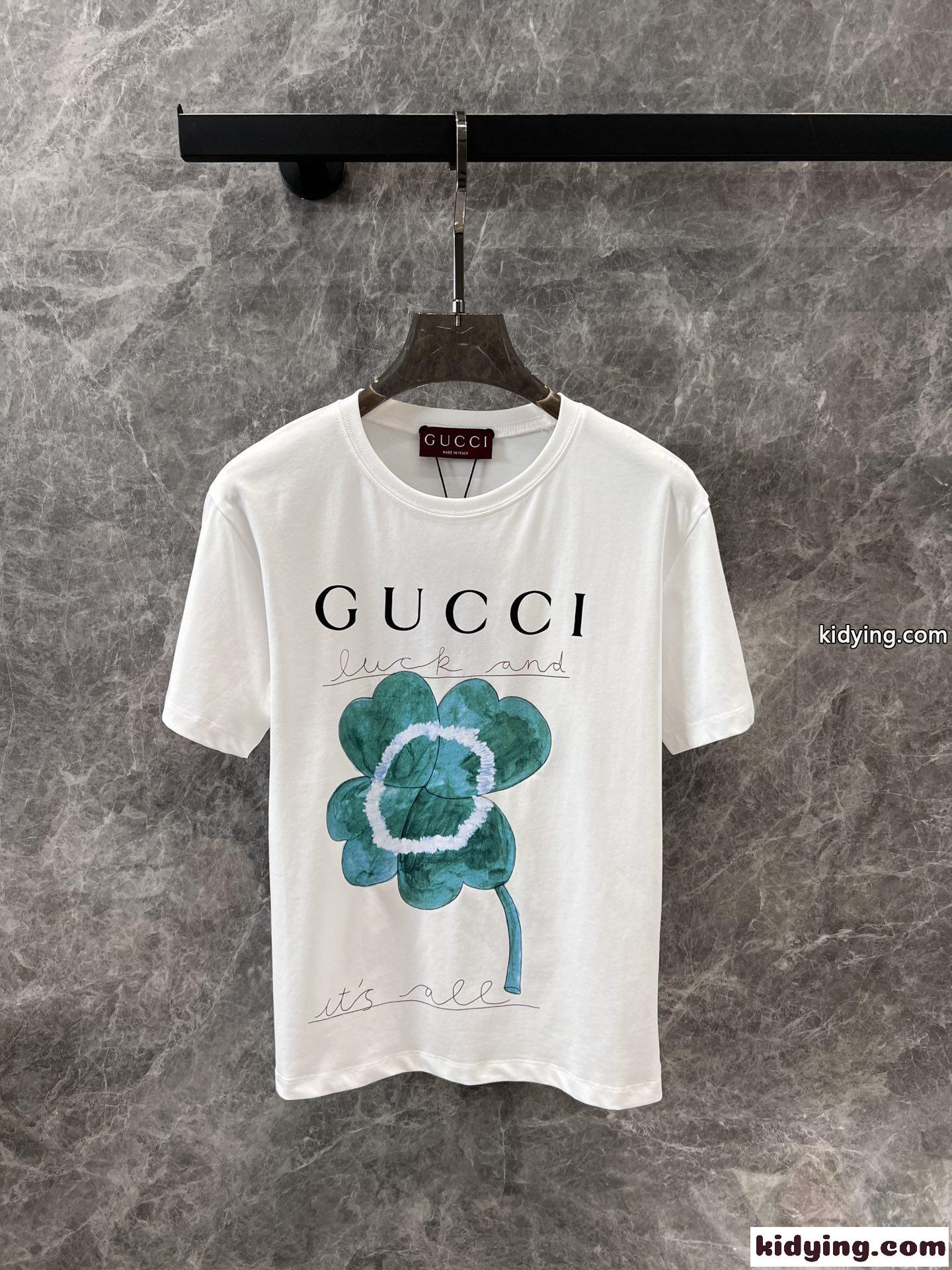 グッチ Tシャツ コピー 目を惹く プリント コットン 半袖Tシャツ レディース トップス-2