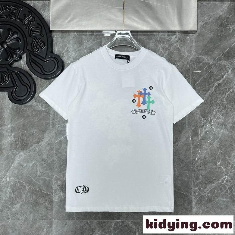 インパクト プリント クルーネック クロムハーツ 半袖Tシャツ コピー カジュアル おしゃれ-3