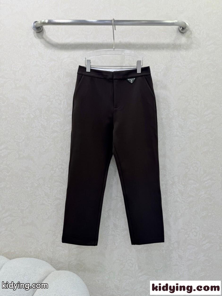 シンプル 上品 テーパードパンツ プラダ パンツ 偽物 レディース ダークブラウン-0