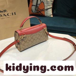 コーチバッグ 人気コピー coach/コーチの新型コーナーが同期する 斜めにバッグを掛けます PVCは牛皮を張る-0