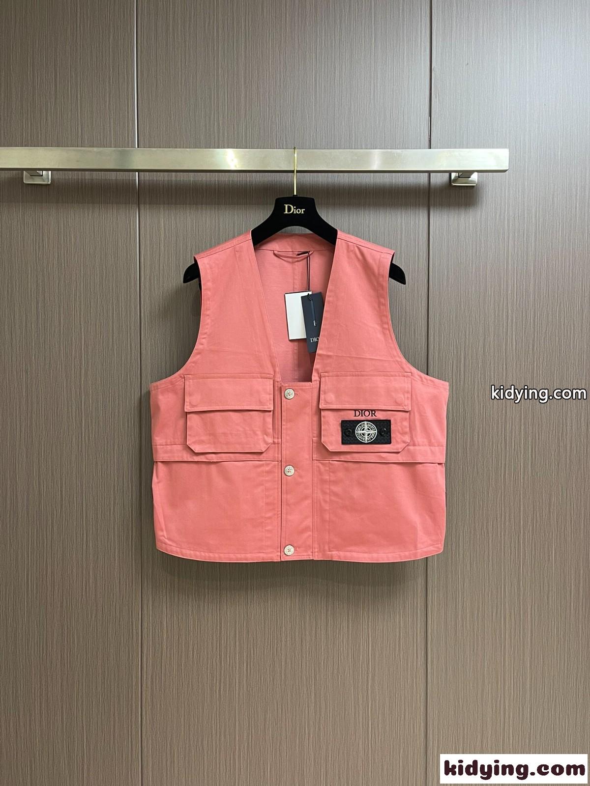 DIOR AND STONE ISLAND ノースリーブ ベスト クリスチャン・ディオール ジャケット コピー ピンク-1