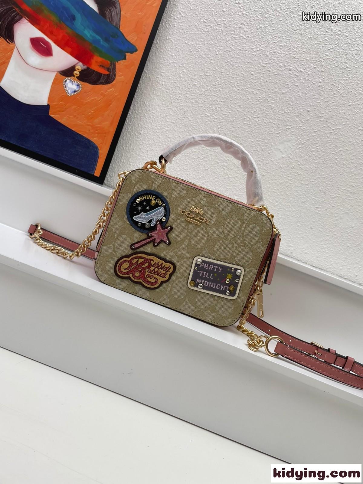 DISNEY X COACH レディース ボックスショルダーバッグ コーチ バッグ コピー ダブルジップ-0