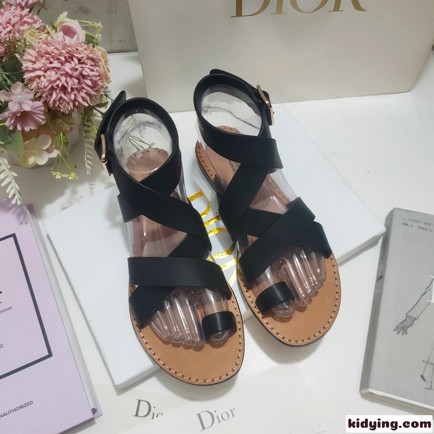 Dioriviera Dior Sun トゥリング サンダル クリスチャン・ディオール サンダル コピー ブラック-0