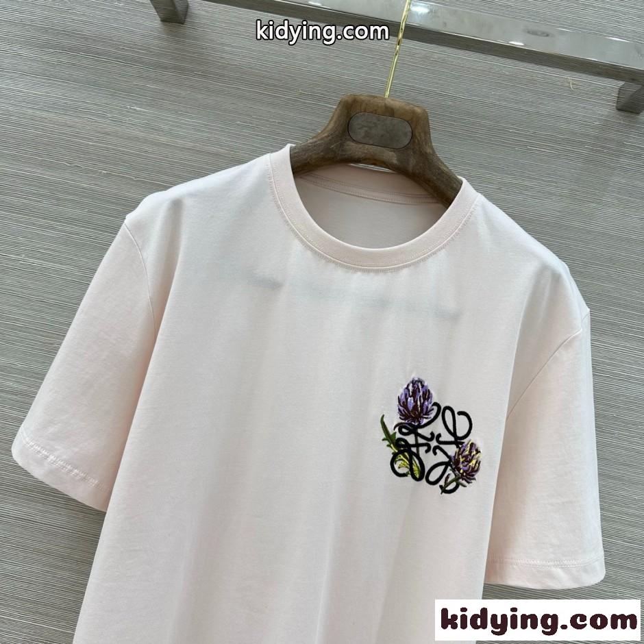 コットン クルーネック 半袖Tシャツ ロエベ Tシャツ コピー 合わせやすい-1