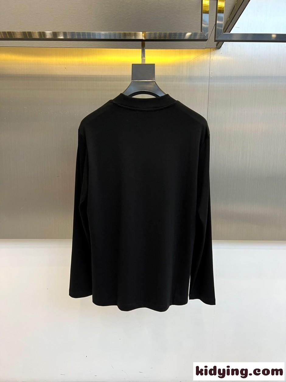 おしゃれ ロゴ入り クルーネック 長袖Tシャツ ルイ・ヴィトン Tシャツ 偽物 ブラック-4
