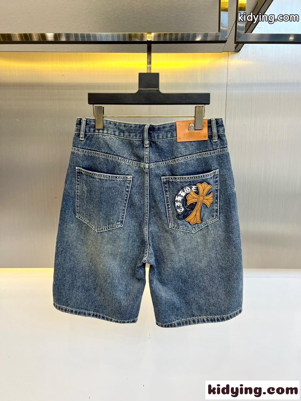 春夏 コットン デニム ショートパンツ クロムハーツ パンツ 偽物 合わせやすい-3