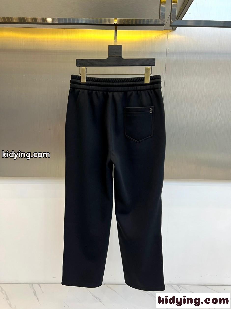 クロスパッチ 裏起毛 スウェットパンツ クロムハーツ パンツ 偽物 ブラック-5