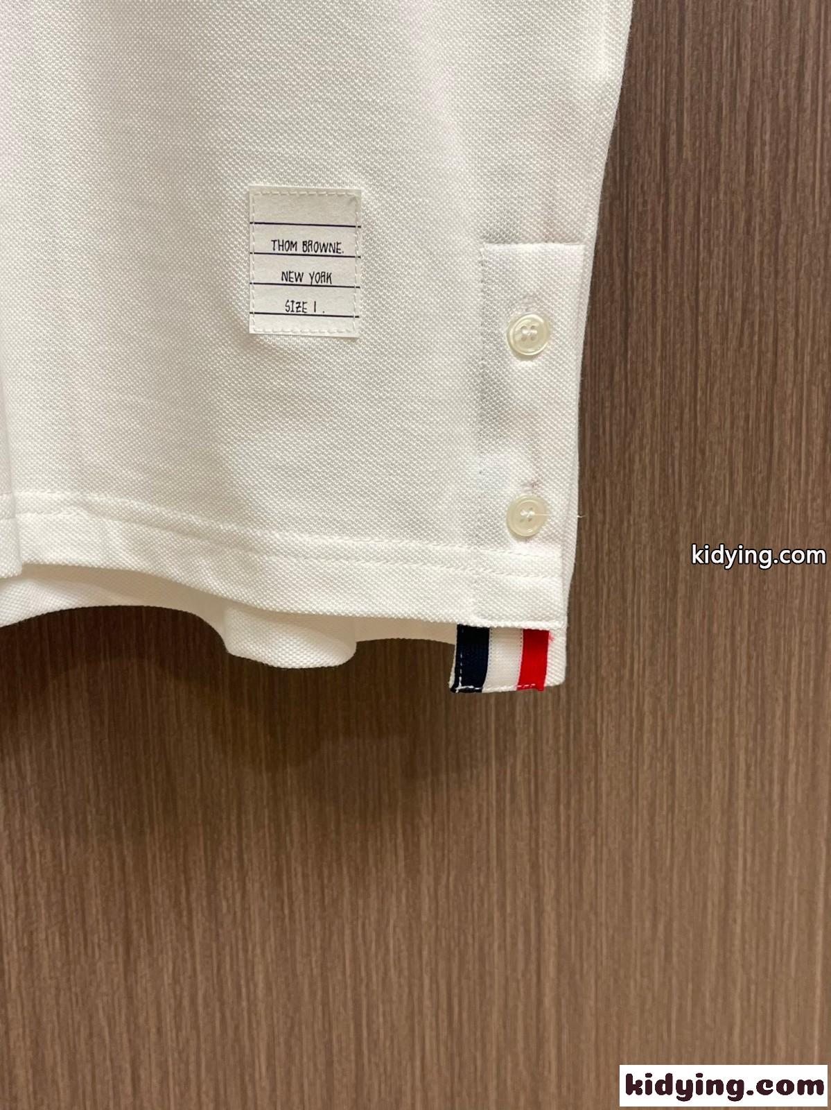 シンプル カジュアル トムブラウン Tシャツ コピー 半袖 ポロシャツ ホワイト-4