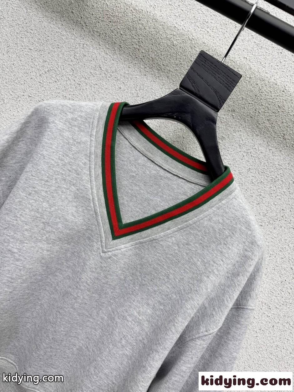 ウェブストライプ コットン スウェットシャツ グッチ Tシャツ コピー グレー-2