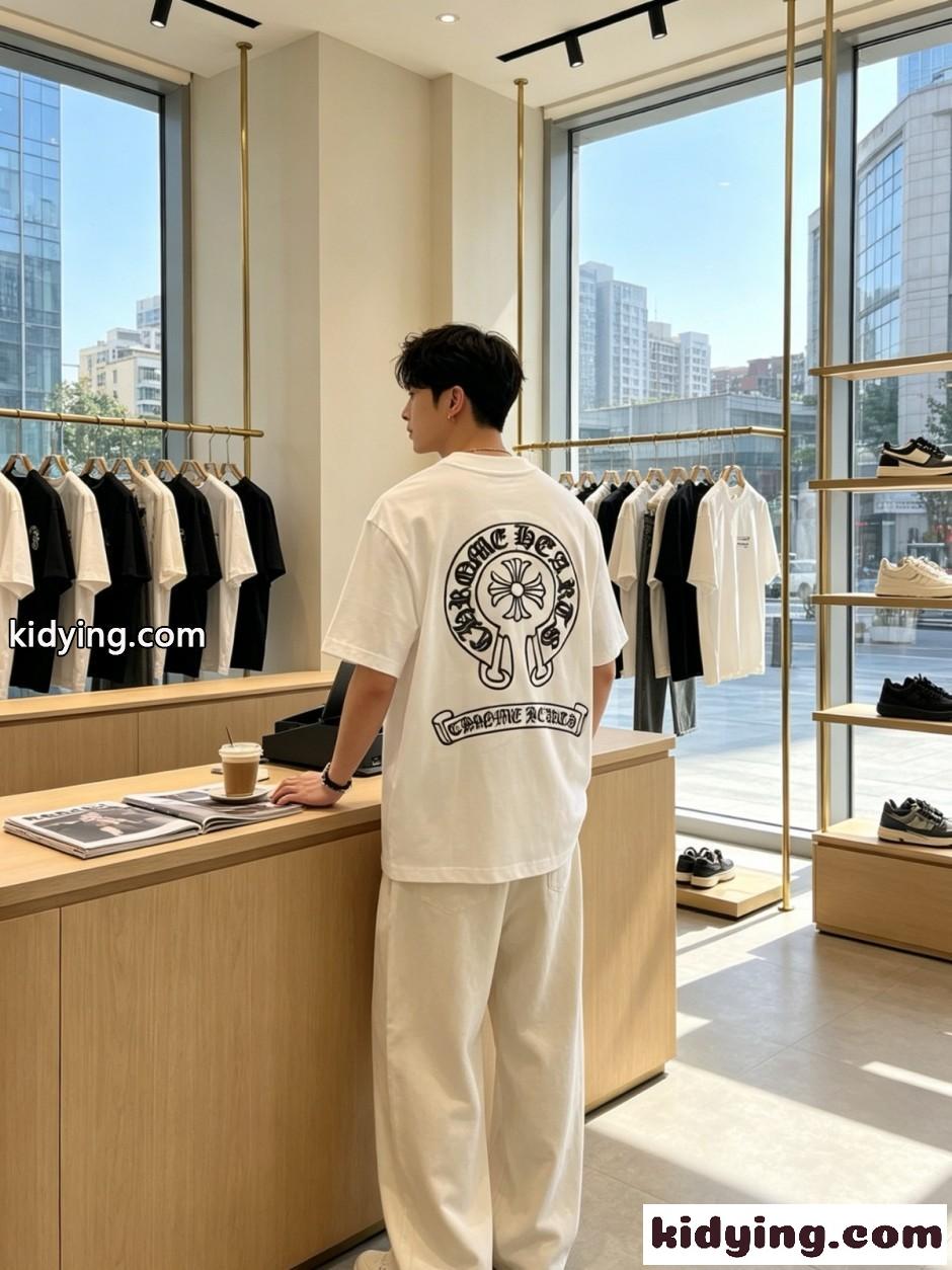 洗練された カジュアル ロゴ刺繍 クロムハーツ Tシャツ 偽物 半袖Tシャツ-2