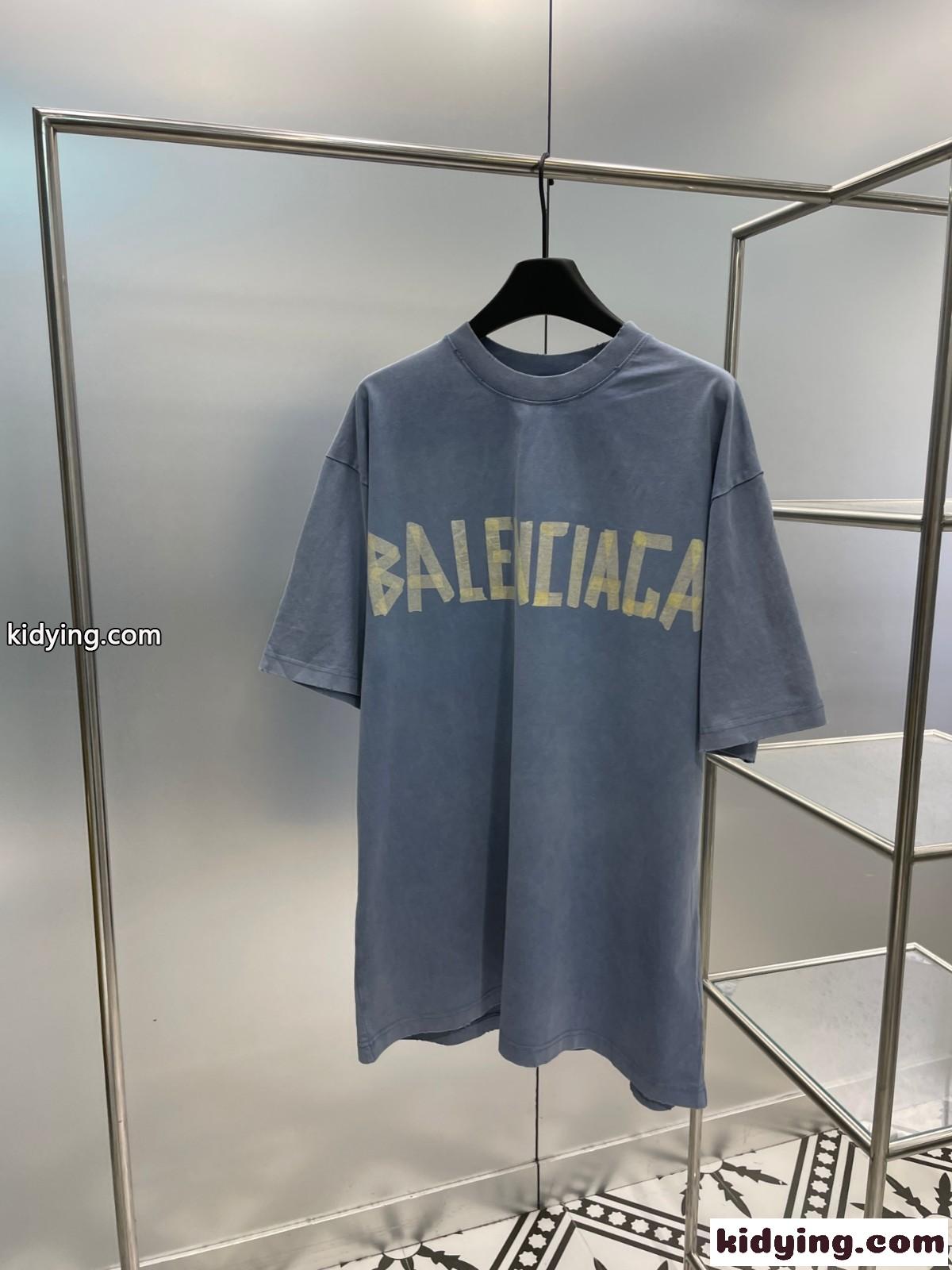人気 カジュアル TAPE TYPE Tシャツ バレンシアガ Tシャツ コピー ライトブルー-0