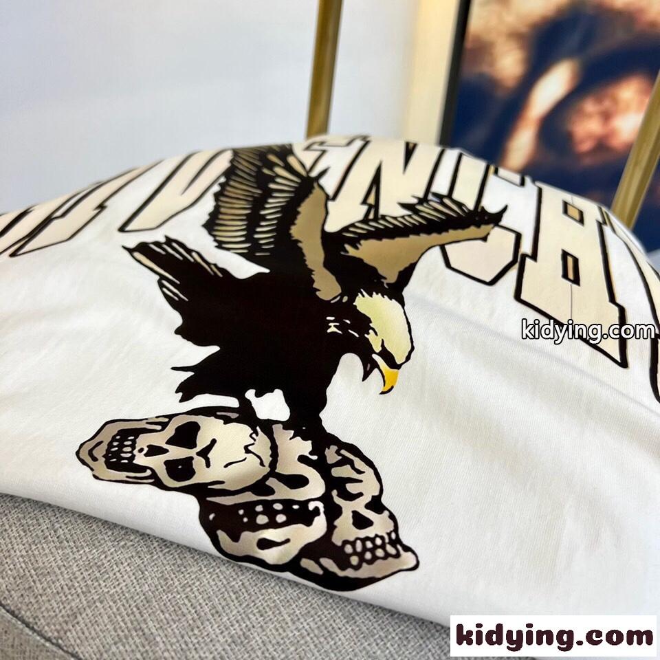 ブランドロゴ イーグルプリント コットンジャージー 半袖Tシャツ ジバンシィ Tシャツ コピー ホワイト-4