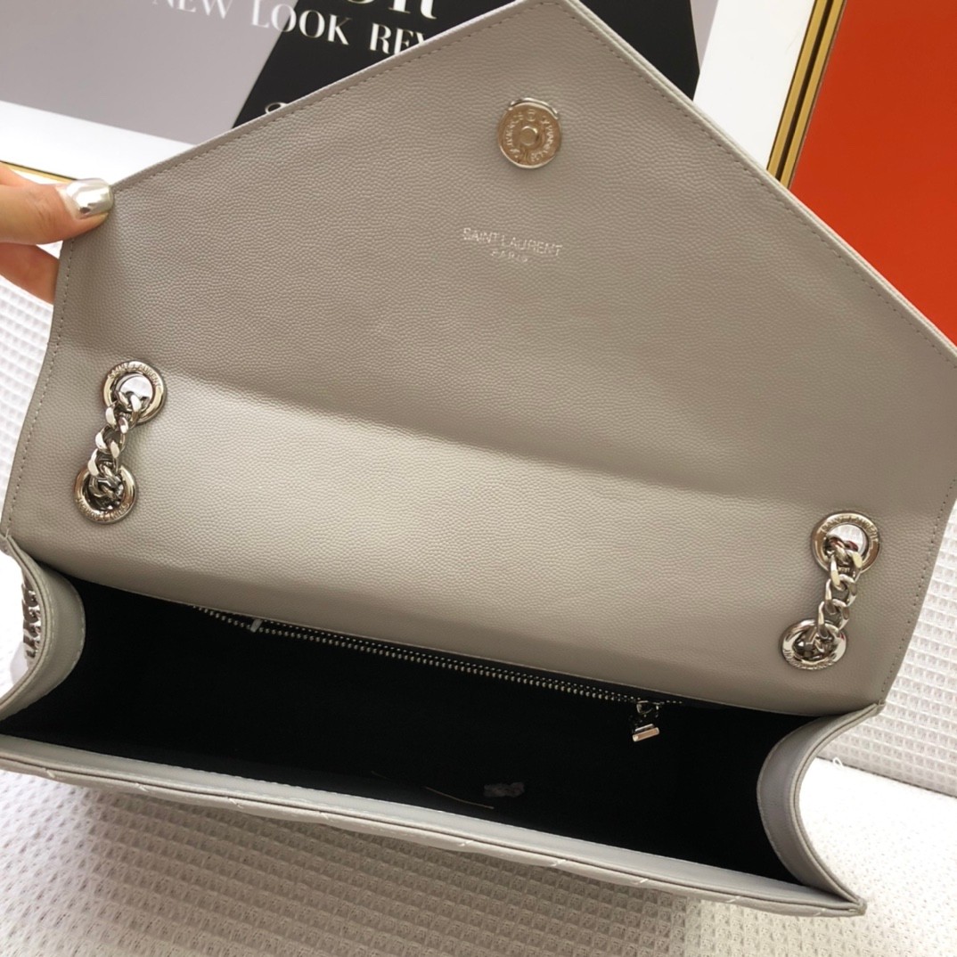 シルバー金具 定番 人気 ショルダーバッグ イヴ・サンローラン バッグ コピー グレー-4