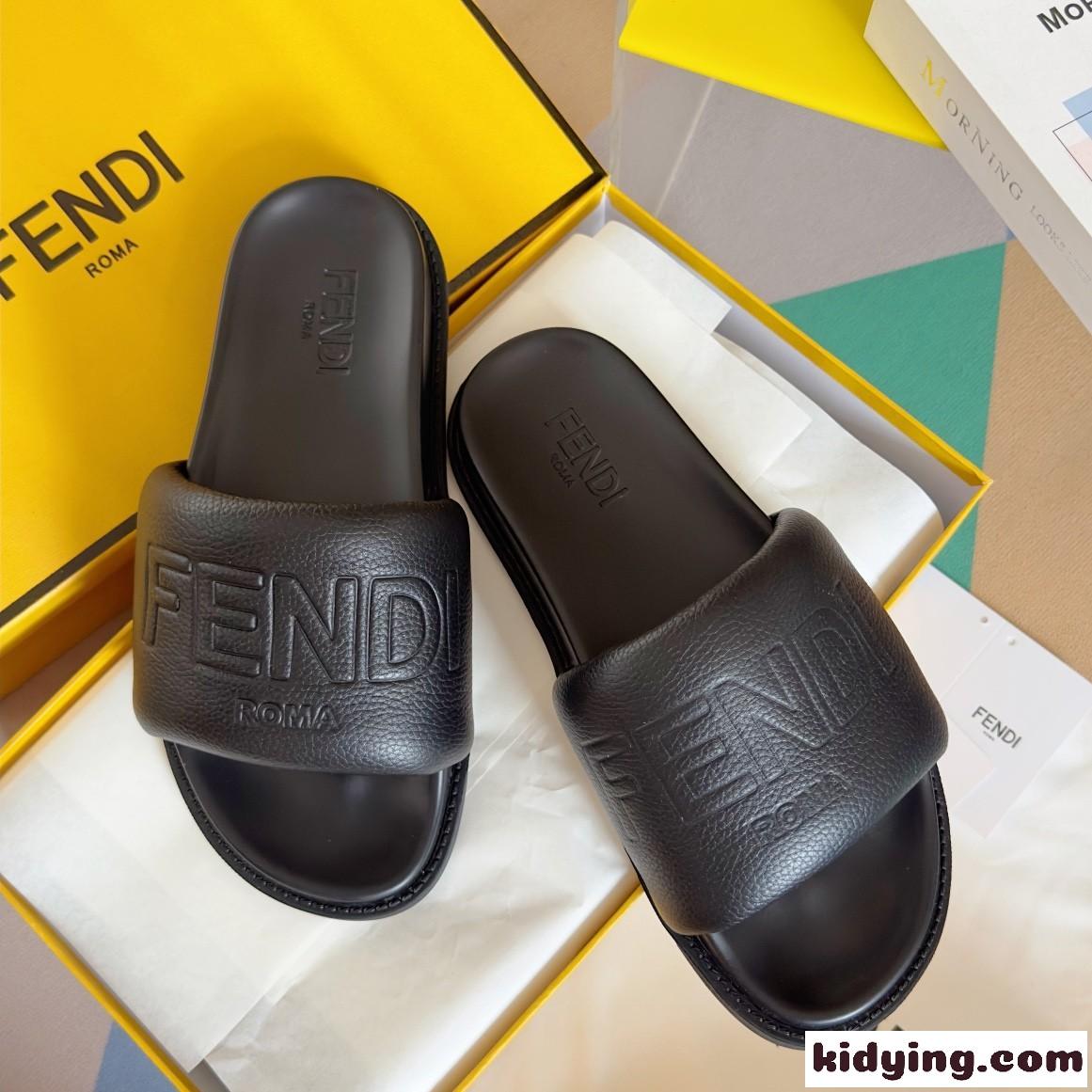 春夏 定番 FENDI ROMA スライド フェンディ サンダル スーパーコピー ブラック-0
