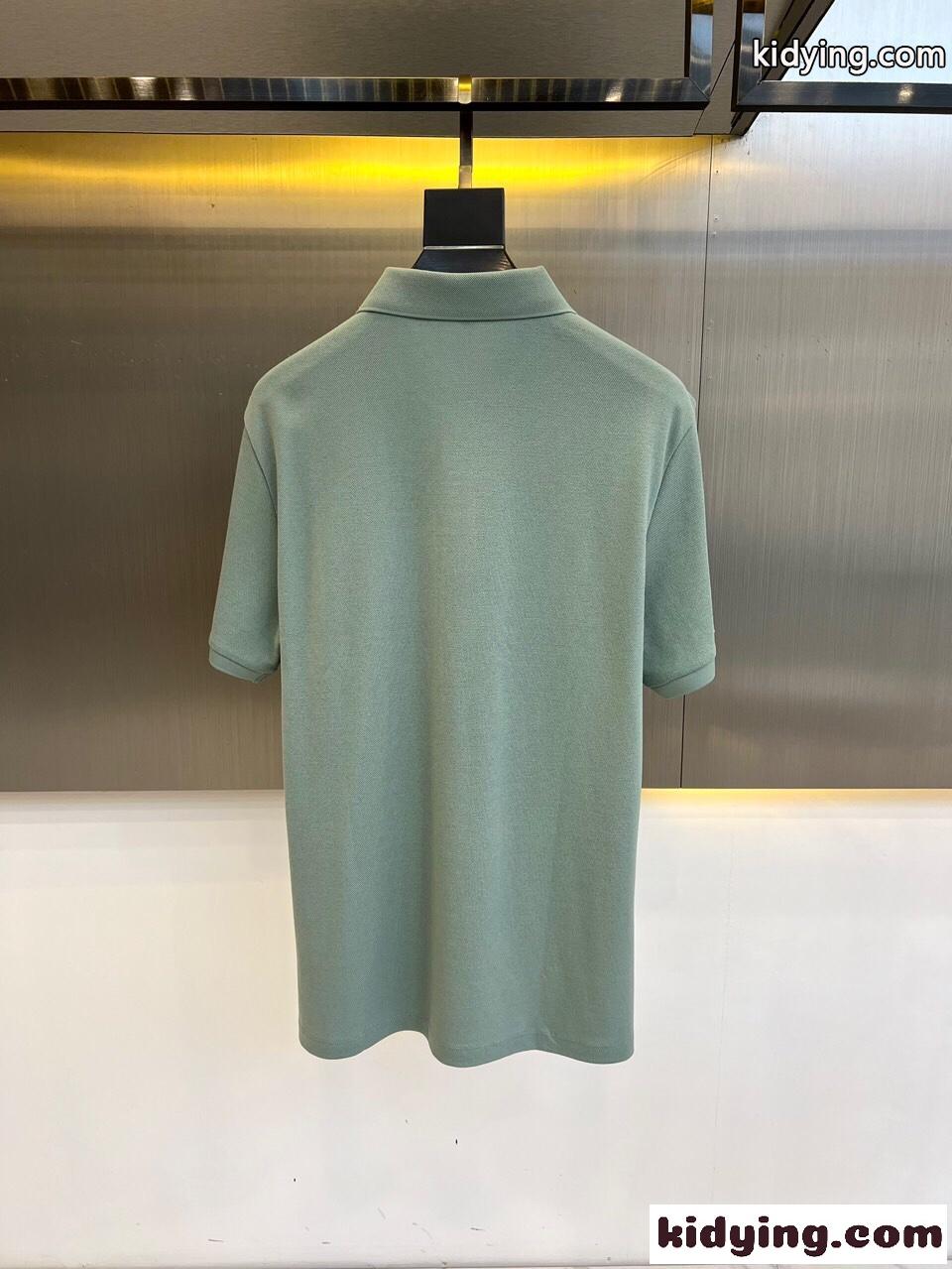 上品 カジュアル エルメネジルド・ゼニア 半袖Tシャツ コピー コットンピケ ポロシャツ ライトブルー-3